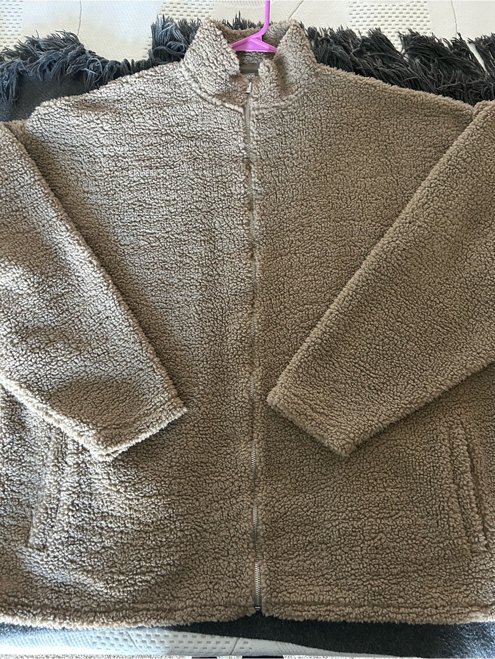 ASOS Taupe Sherpa-Lined Jacket